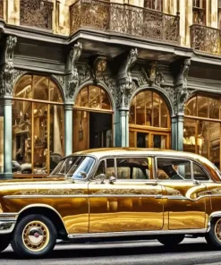 Classic Golden Car Diamond Painting