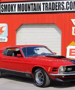 Classic Red 1970 Ford Mustang Diamond Painting