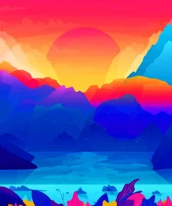 Colorful Landscape Illustration Diamond Painting