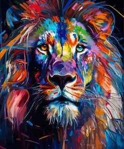Colorful Lion Abstract Diamond Painting