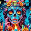 Colorful Sugar Skull Girl Diamond Painting