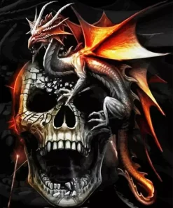 Dragon With A Skull Diamond Painting