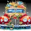 Flowers Car Diamond Painting