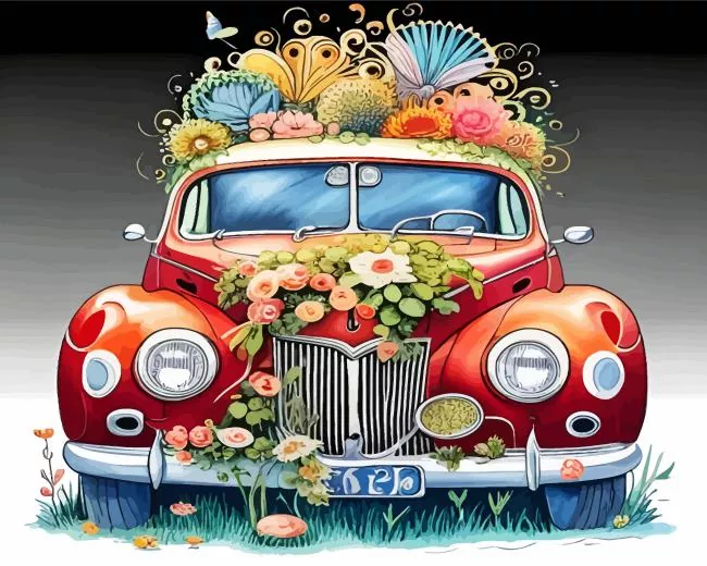 Flowers Car Diamond Dotz Flowers Car Diamond Painting