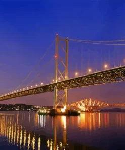 Forth Road Bridge At Night Diamond Painting