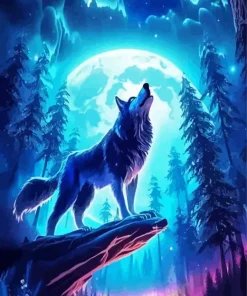 Galaxy Wolf Spirit Diamond Painting