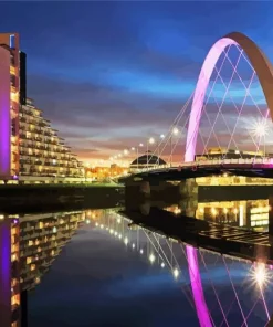 Glasgow City Clyde Arc Bridge Diamond Painting