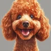 Happy Cinnamon Poodle Diamond Painting