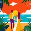 Illustration Beach Wedding Diamond Painting