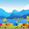 Illustration Campsite Diamond Painting