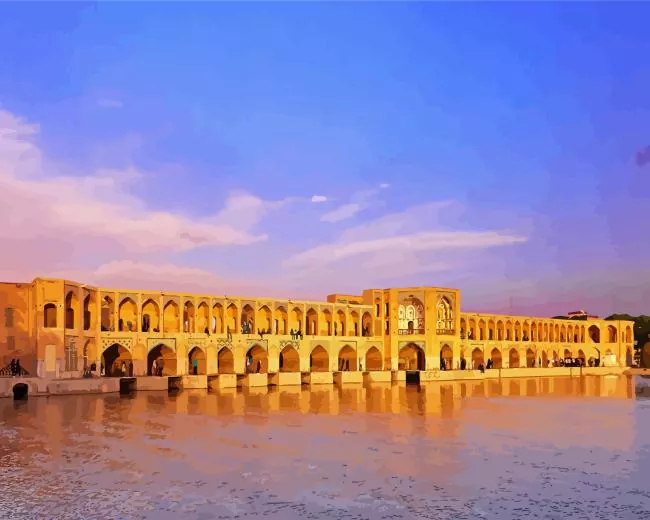 Khaju bridge Isfahan Diamond By Numbers Khaju Bridge Isfahan Diamond Painting