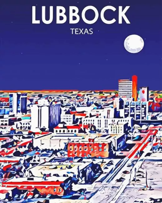 Lubbock Night Poster Diamond By Numbers Lubbock Night Poster Diamond Painting