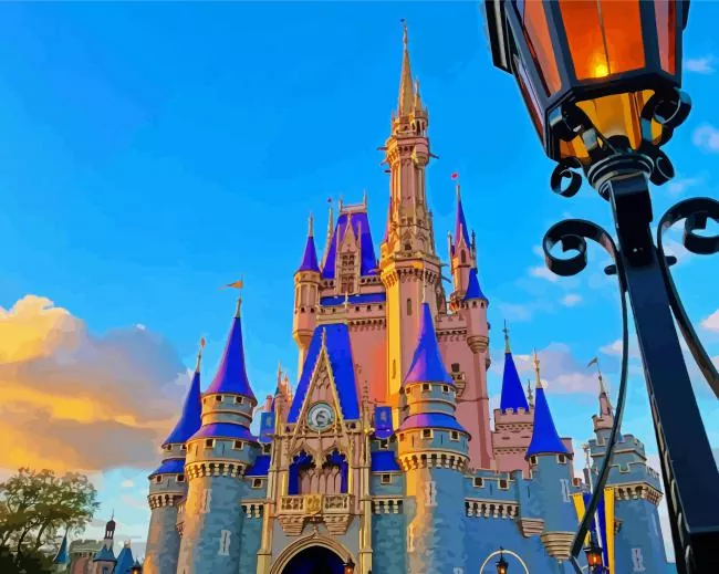 Magic Kingdom Park castle Diamond By Numbers Magic Kingdom Park Castle Diamond Painting