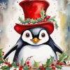 Merry Christmas Penguin Diamond Painting