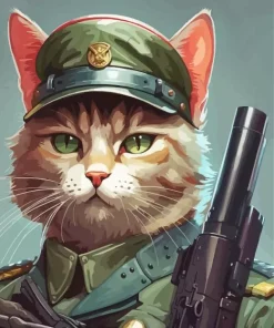 Military Cat Diamond Painting