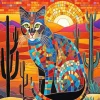 Mosaic Cat In Desert Diamond Painting