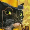Mr Cat Smoking Pipe Diamond Painting