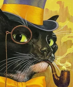 Mr Cat Smoking Pipe Diamond Painting