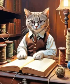 Nerd Cat Diamond Painting