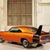 Orange Dodge Charger Daytona Diamond Painting