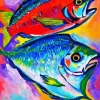 Pompano Fishes Colorful Art Diamond Painting