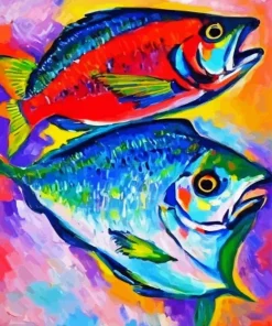Pompano Fishes Colorful Art Diamond Painting
