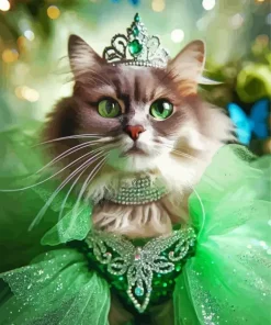 Princess Cat And Tiara Diamond Painting