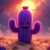 Purple Cactus Diamond Painting