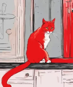 Red Cat Diamond Painting