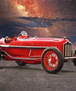 Red Old Race Car Diamond Painting