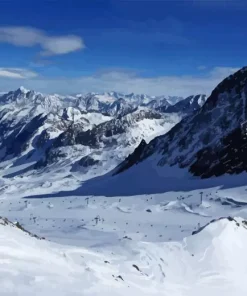 Ski Resort Stubai Glacier Diamond Painting