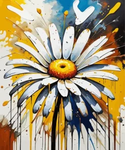 Splatter Chamomile Flower Diamond Painting