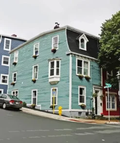 St Johns Colorful Houses Street Diamond Painting