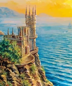 Sunrise And Castle Art Diamond Painting