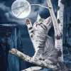 Tabby Cat Reaching For Moon Diamond Painting