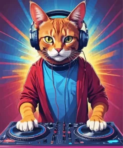 The DJ Cat Diamond Painting