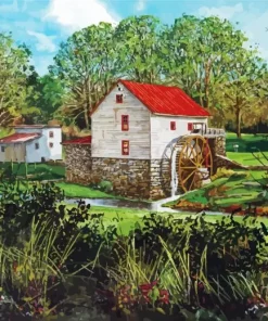 The Old Grist Mill Diamond Painting