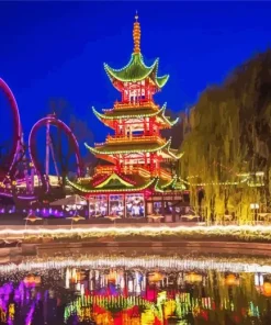 Tivoli Gardens By Night Diamond Painting