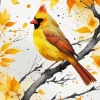 Yellow Cardinal Art Diamond Painting