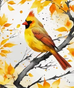 Yellow Cardinal Art Diamond Painting