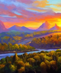 Abstract Glass House Mountain Diamond Painting