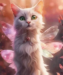 Adorable Cat And Fairy Diamond Painting