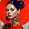 Aesthetic Woman With Large Earrings Diamond Painting