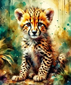 Aesthetic Baby Cheetah Diamond Painting