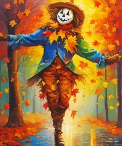 Aesthetic Fall Scarecrow Diamond Painting