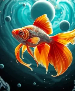 Aesthetic Fantail Goldfish Art Diamond Painting