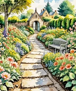 Aesthetic Garden Path Diamond Painting