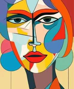 Aesthetic Geometric Lady Face Diamond Painting