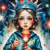 Aesthetic Girl Holding Sparkler Diamond Painting