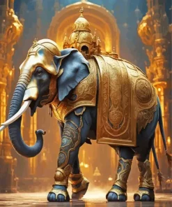 Aesthetic Gold Elephant Diamond Painting